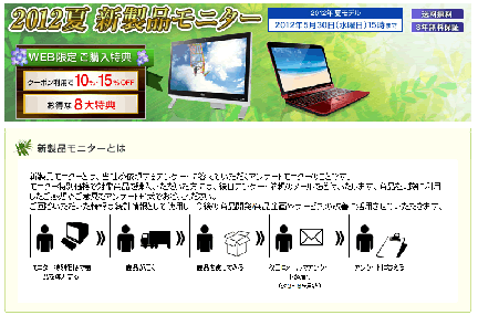 富士通キャンペーンページのスクリーンショット画像