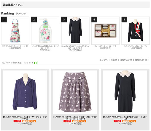 雑誌掲載アイテムの画像