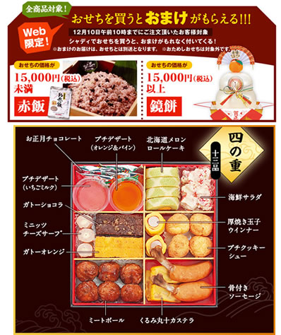 プレゼントの内容と4段目のお重