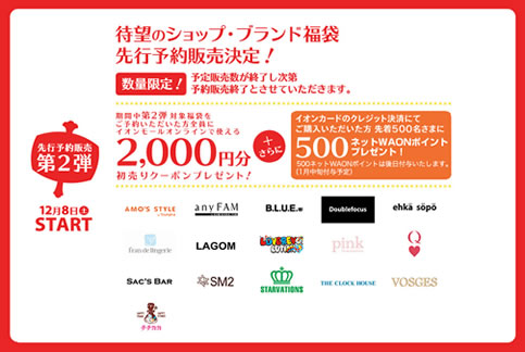 イオンモール　2013年福袋の予約販売