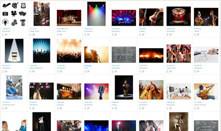 素材の検索画面