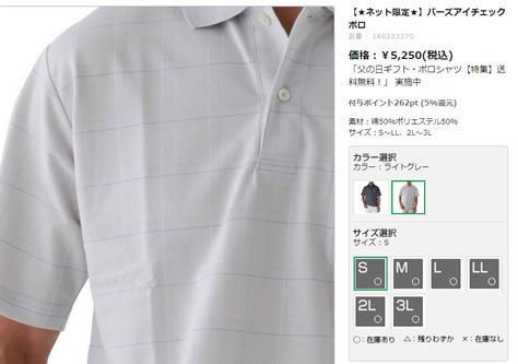 バーズアイチェックポロの拡大写真