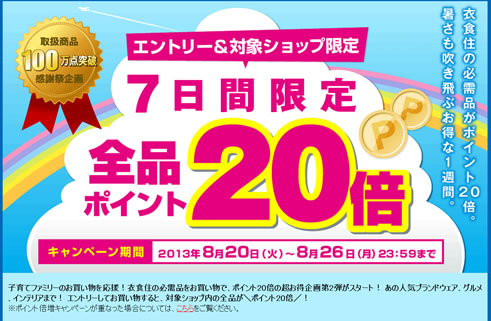 ウィメンズモール　驚きのポイント20％還元