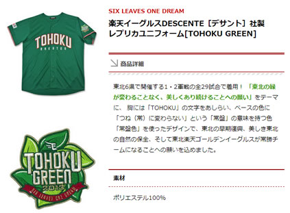 イーグルスの応援用ユニフォーム