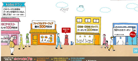 koboタウンのページスクリーンショット