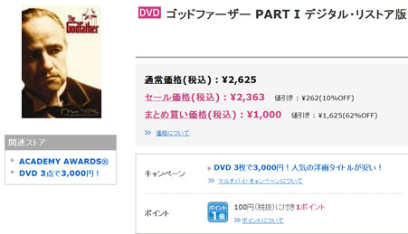 ゴッドファーザーの販売画像