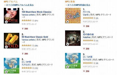 amazon内の人気のMP3