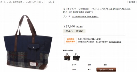 インディスペンサブル INDISPENSABLE IDP.HRS TOTE BAGの写真