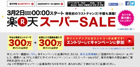 楽天スーパーセールの内容紹介