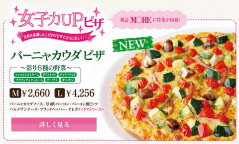 バーニャカウダピザの販売写真