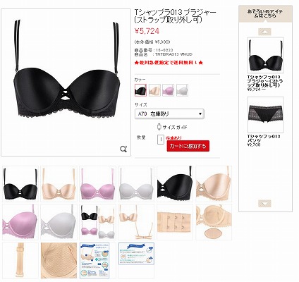 Tシャツブラの販売画像