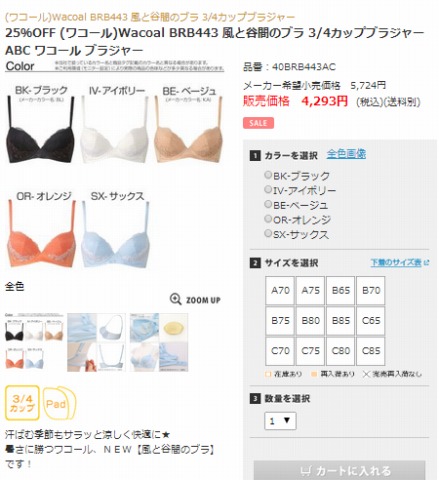 風と谷間のブラの写真