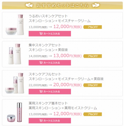 お勧めのセットの紹介