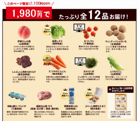 お試しセットの野菜