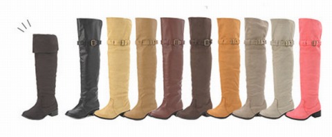 ずれ防止ベルト付き2WAYペタンコニーハイブーツのカラー紹介