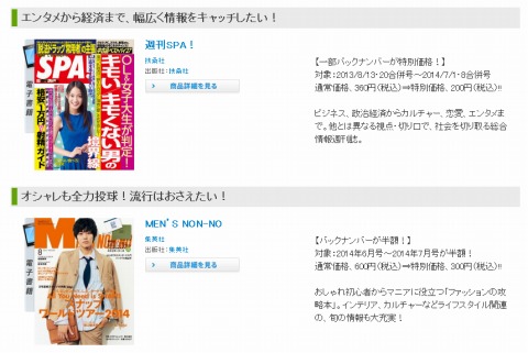 対象の雑誌の一部紹介