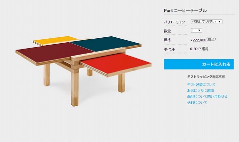 コーヒーテーブルの写真