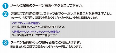 クーポン利用の流れ