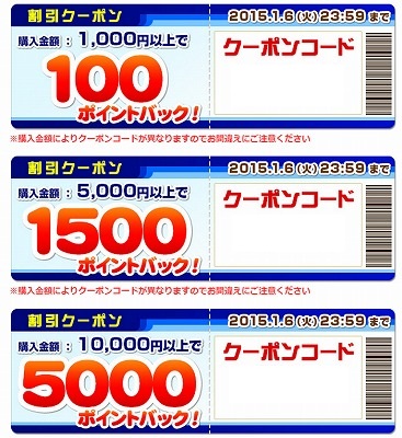 購入額とポイントプレゼントの説明