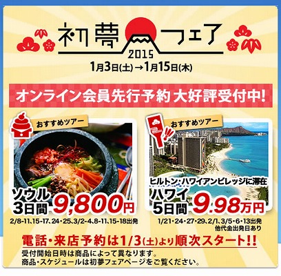 HIS　海外航空券、海外航空券＋海外ホテルの2千円クーポン