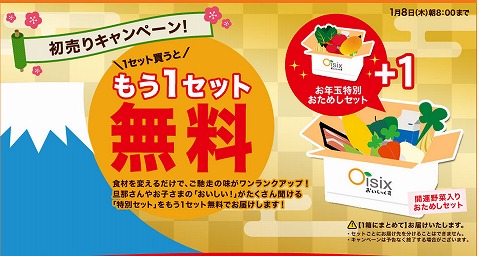 Oisix　全8品入りのおためしセットを1使うともう1セットが無料