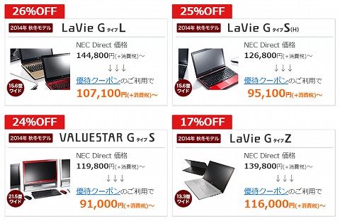 対象製品と割引額