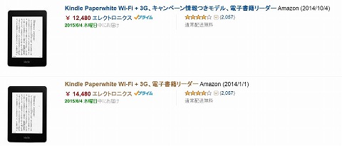 対象品の値段と写真
