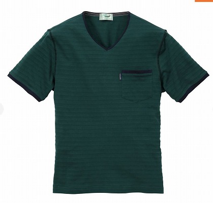 無地ロールVネックTシャツの販売画像