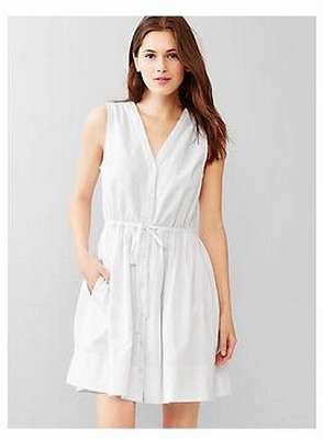 Dobby fit & flare shirtdressの写真