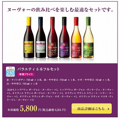 バラエティ　6本フルセットのラインナップ