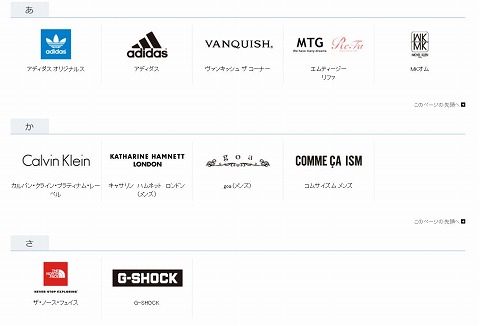 対象のブランド