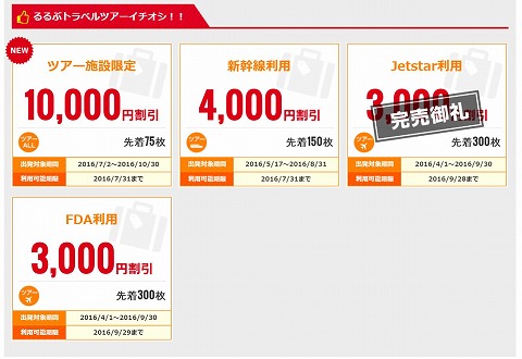 クーポンの種類の紹介